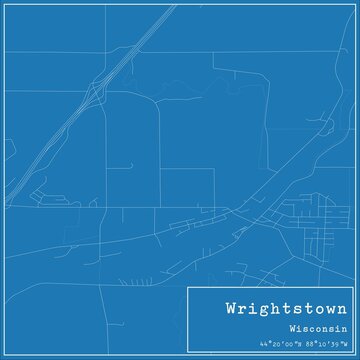 Blueprint US city map of Wrightstown, Wisconsin.