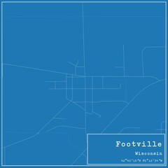 Blueprint US city map of Footville, Wisconsin.