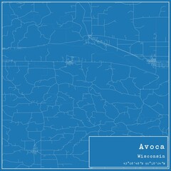 Fototapeta premium Blueprint US city map of Avoca, Wisconsin.