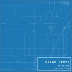 Blueprint US city map of Cedar Grove, Wisconsin.