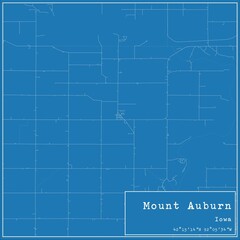 Blueprint US city map of Mount Auburn, Iowa.