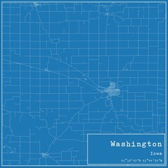 Blueprint US city map of Washington, Iowa.