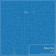 Blueprint US city map of Sperry, Iowa.