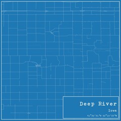 Blueprint US city map of Deep River, Iowa.