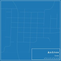 Blueprint US city map of Andrew, Iowa.