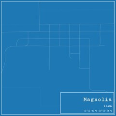 Blueprint US city map of Magnolia, Iowa.