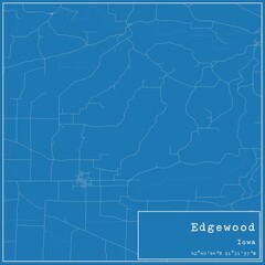 Blueprint US city map of Edgewood, Iowa.