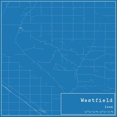 Naklejka premium Blueprint US city map of Westfield, Iowa.
