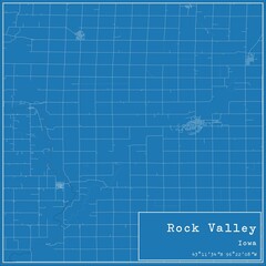 Obraz premium Blueprint US city map of Rock Valley, Iowa.