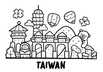 Travel To Taiwan Vector illustration.