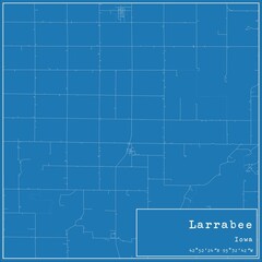 Blueprint US city map of Larrabee, Iowa.