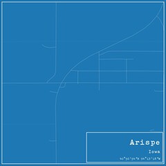 Blueprint US city map of Arispe, Iowa.