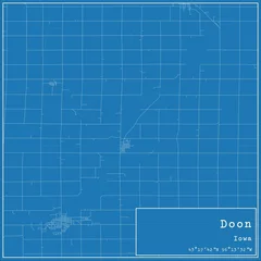 Fotobehang Blueprint US city map of Doon, Iowa. © Rezona
