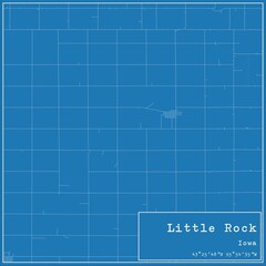 Blueprint US city map of Little Rock, Iowa.