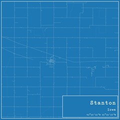 Blueprint US city map of Stanton, Iowa.