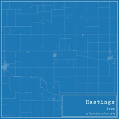 Fototapeta premium Blueprint US city map of Hastings, Iowa.