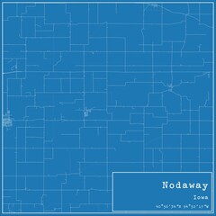 Blueprint US city map of Nodaway, Iowa.