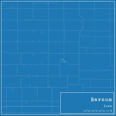 Blueprint US city map of Barnum, Iowa.