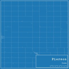 Blueprint US city map of Pierson, Iowa.