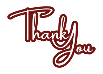 Thank you text. Thank you Card. Vector illustration. easy to editable file.