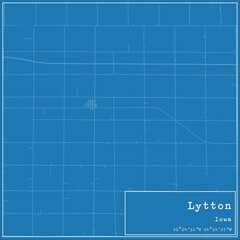 Blueprint US city map of Lytton, Iowa.
