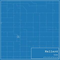 Blueprint US city map of Mallard, Iowa.