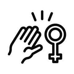 harassment line icon illustration vector graphic