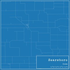 Blueprint US city map of Searsboro, Iowa.