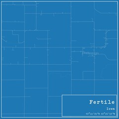 Blueprint US city map of Fertile, Iowa.