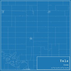 Blueprint US city map of Yale, Iowa.