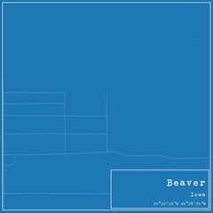 Blueprint US city map of Beaver, Iowa.