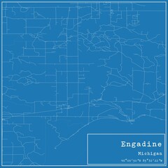 Blueprint US city map of Engadine, Michigan.