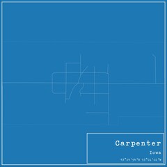 Blueprint US city map of Carpenter, Iowa.