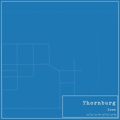 Blueprint US city map of Thornburg, Iowa.