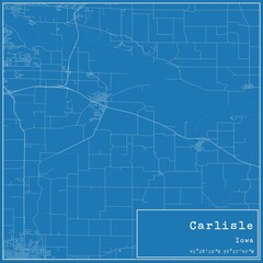 Blueprint US city map of Carlisle, Iowa.