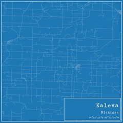 Blueprint US city map of Kaleva, Michigan.