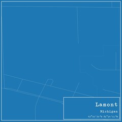 Blueprint US city map of Lamont, Michigan.