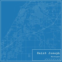 Blueprint US city map of Saint Joseph, Michigan.