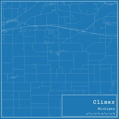 Blueprint US city map of Climax, Michigan.