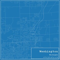 Blueprint US city map of Washington, Michigan.