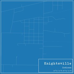 Blueprint US city map of Knightsville, Indiana.