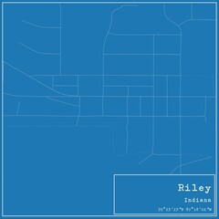 Blueprint US city map of Riley, Indiana.