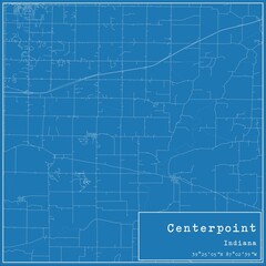 Blueprint US city map of Centerpoint, Indiana.