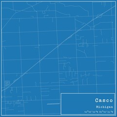 Blueprint US city map of Casco, Michigan.