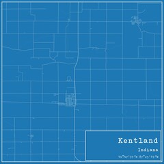 Blueprint US city map of Kentland, Indiana.