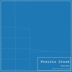 Blueprint US city map of Prairie Creek, Indiana.