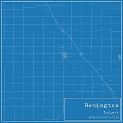 Blueprint US city map of Remington, Indiana.