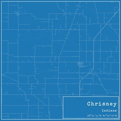 Blueprint US city map of Chrisney, Indiana.