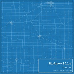 Blueprint US city map of Ridgeville, Indiana.