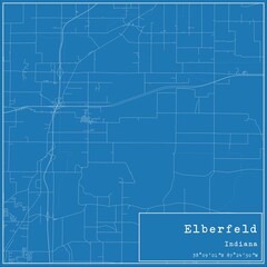 Blueprint US city map of Elberfeld, Indiana.